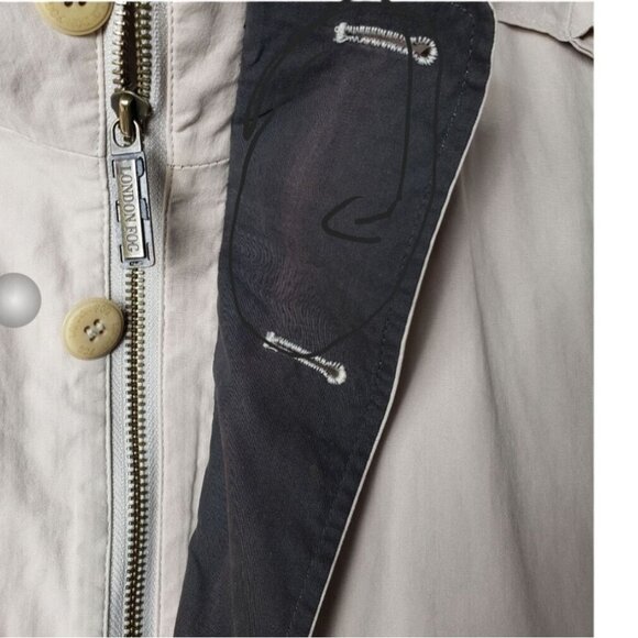 London Fog  Jacket Parka Removable Lining & Hood Men Beige/Brown/red Large - Picture 3 of 15